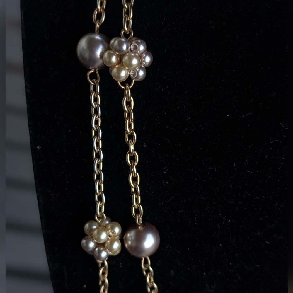 Elegant Vintage Gold and Pearl Necklace‎ - Picture 2 of 7